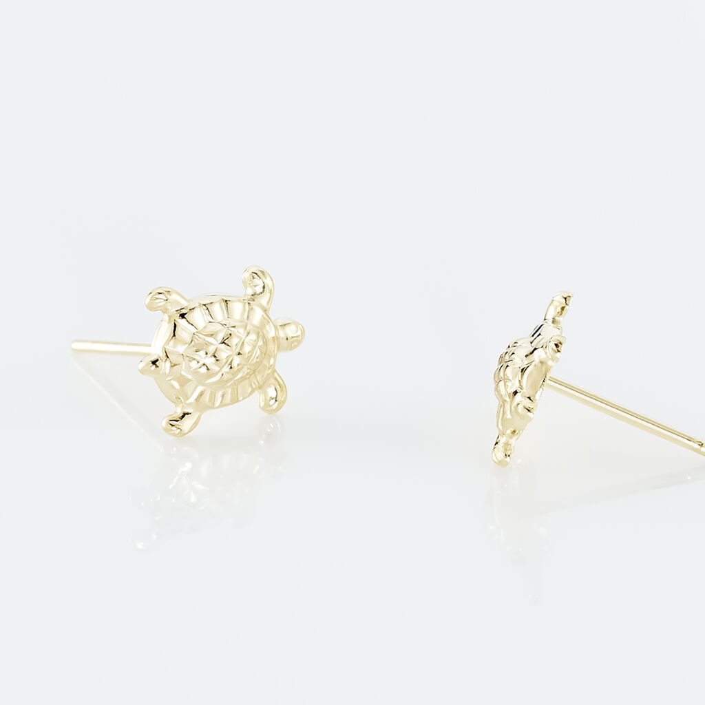 Boucles D'oreilles Puces Almahae Tortue Or Jaune - Clous d'oreilles Femme | Histoire d’Or