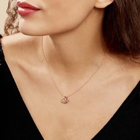 Collier Argent Bicolore Serapis Oxydes De Zirconium - Colliers Coeur Femme | Histoire d’Or