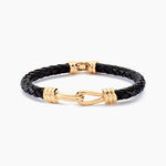 Bracelet Plaqu&eacute; Or Rodolf Cuir - Bracelets cordon Homme | Histoire d&rsquo;Or