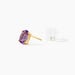 Boucles D'oreilles Puces Ovale Serti Griffe Or Jaune Amethyste - Clous d'oreilles Femme | Histoire d’Or