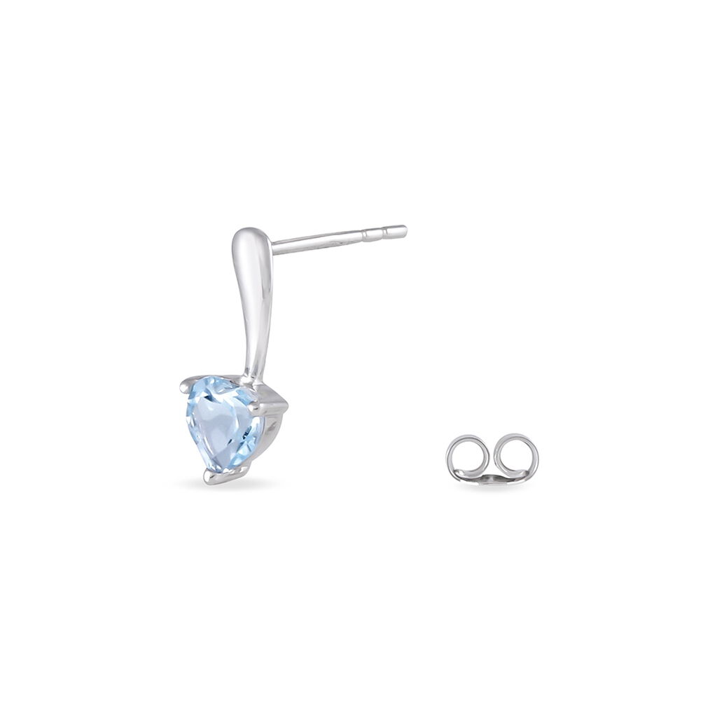 Boucles D'oreilles Pendantes Bertine Or Blanc Topaze - Boucles d'oreilles pendantes Femme | Histoire d’Or