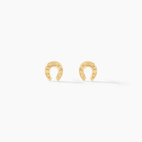 Boucles D'oreilles Puces Freyia Cheval Or Jaune - Clous d'oreilles Famille | Histoire d’Or