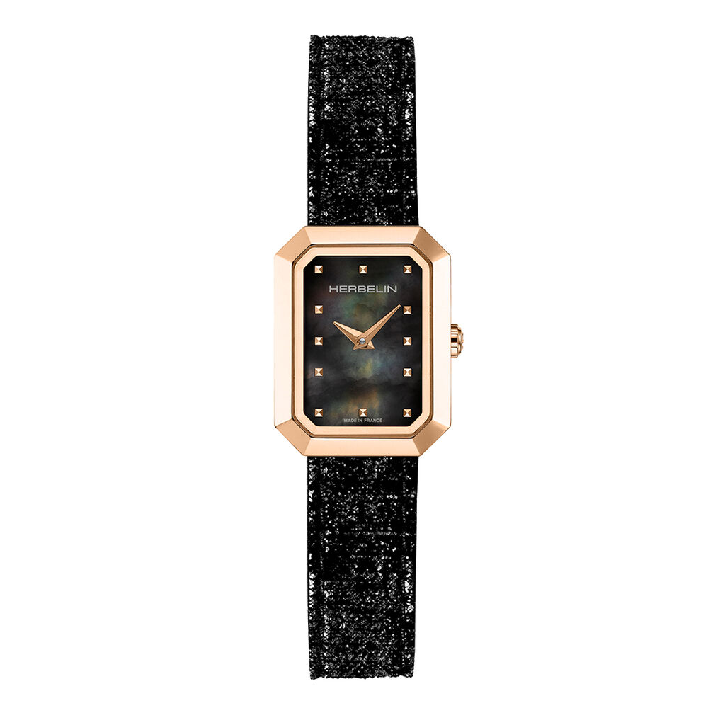 Montre Herbelin Octog&ocirc;ne Nacre Noire - Id&eacute;es cadeaux Femme | Histoire d&rsquo;Or