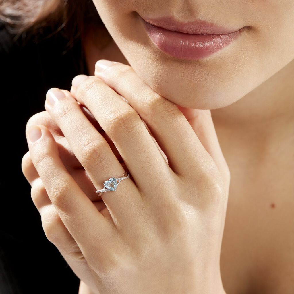Bague Clothilde Or Blanc Topaze Et Oxyde De Zirconium - Bagues pierres fines Femme | Histoire d&rsquo;Or