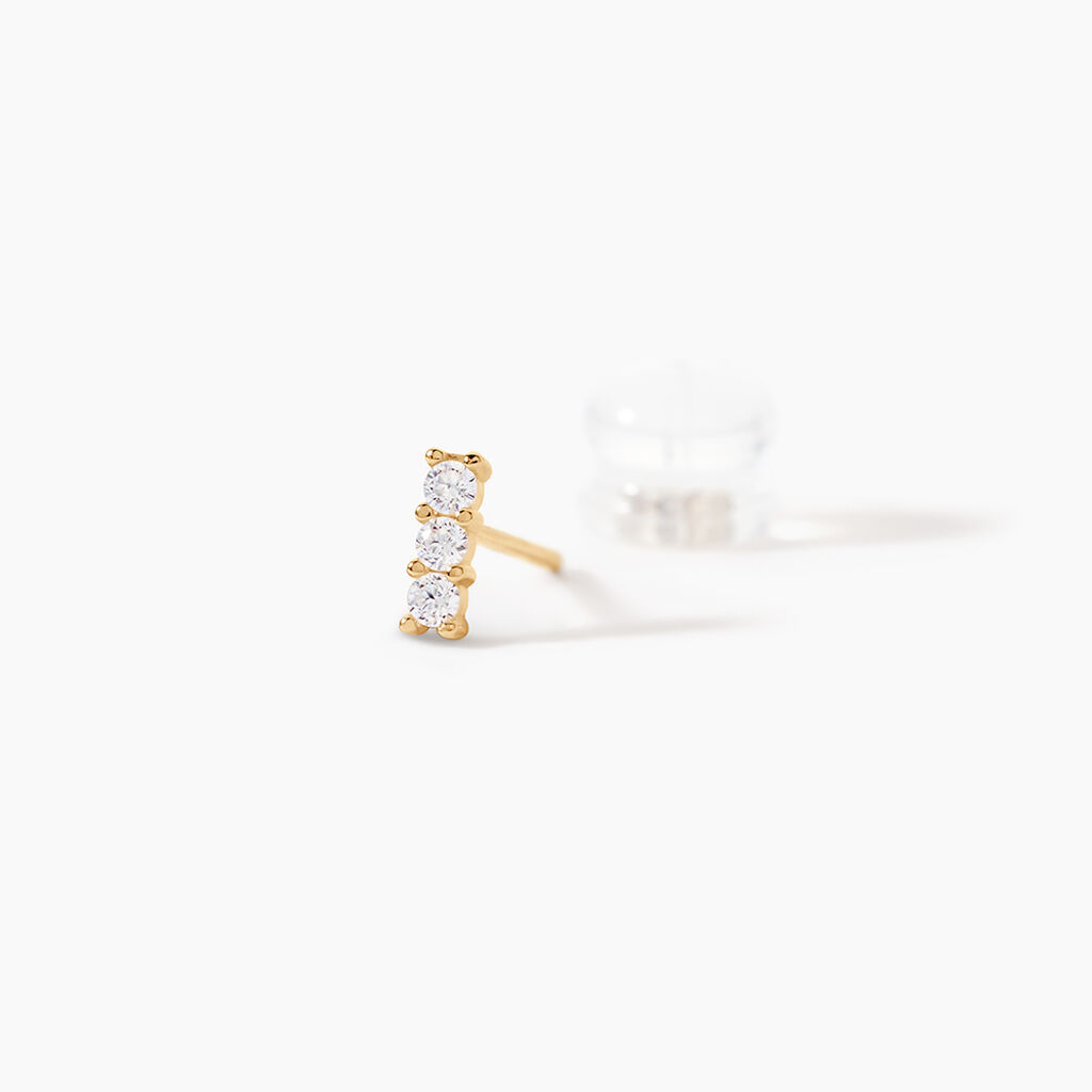 Boucles D'oreilles Puces Youssa Barrettes Or Jaune Oxyde De Zirconium - Clous d'oreilles Femme | Histoire d&rsquo;Or