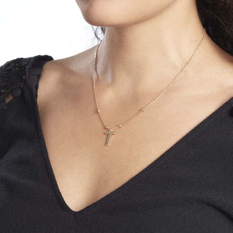 Collier Plaqué Or Jaune Lettra - Colliers fantaisie Femme | Histoire d’Or