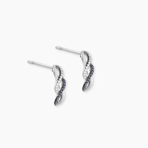 Boucles D'oreilles Puces Callune Or Blanc Diamant - Clous d'oreilles Femme | Histoire d’Or