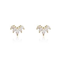 Boucles D'oreilles Puces Amazonia Plaqué Or Jaune Oxyde De Zirconium