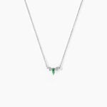 Collier Or Blanc Febe Emeraude Diamant - Colliers Femme | Histoire d&rsquo;Or