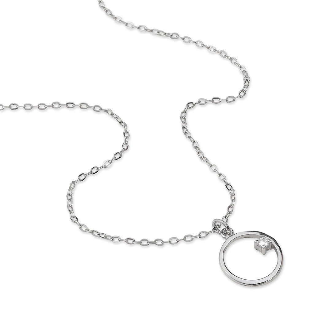 Collier Anas Argent Blanc Oxyde De Zirconium - Colliers fantaisie Femme | Histoire d&rsquo;Or