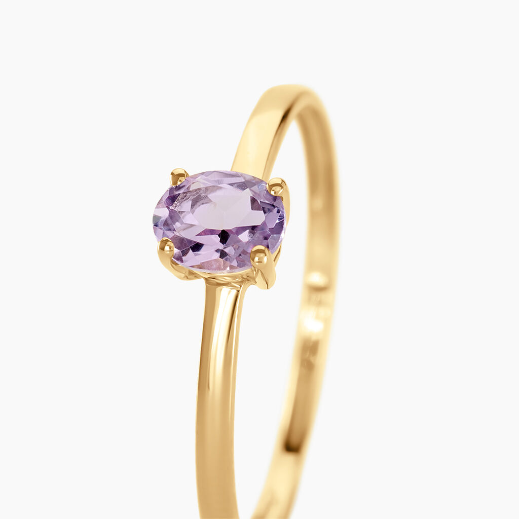Bague Lily Or Jaune Amethyste - Bagues solitaires Femme | Histoire d’Or