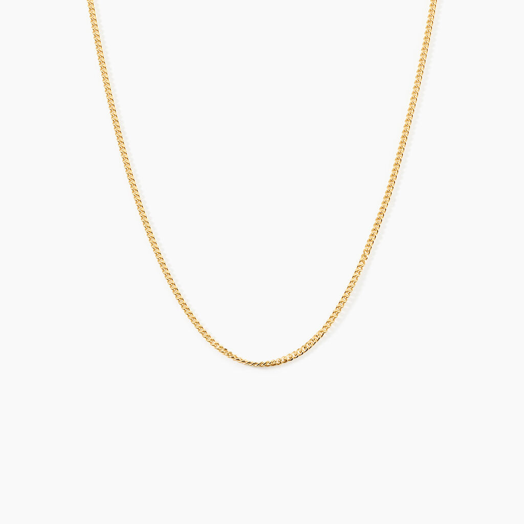 Chaine Ixia Maille Gourmette Diam Argent Dor&eacute; A L'Or 750/1000 - Chaines Unisex | Histoire d&rsquo;Or