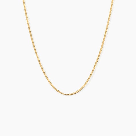 Chaine Ixia Maille Gourmette Diam Argent Dor&eacute; A L'Or 750/1000 - Chaines Unisex | Histoire d&rsquo;Or