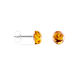 Boucles D'oreilles Puces Argent Blanc Brunhild Ambre - Boucles d'oreilles fantaisie Femme | Histoire d’Or