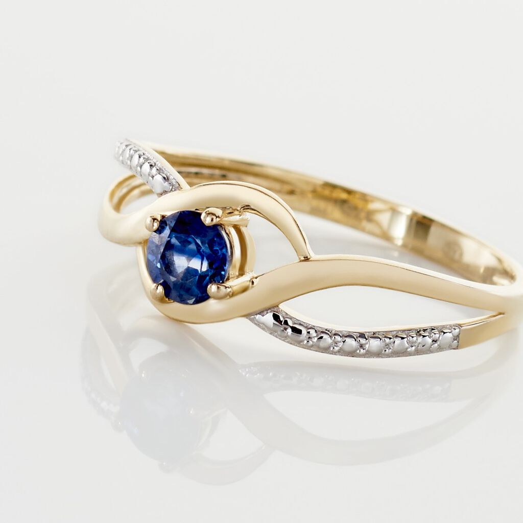 Bague Or Jaune Canut Saphir - Bagues solitaires Femme | Histoire d’Or