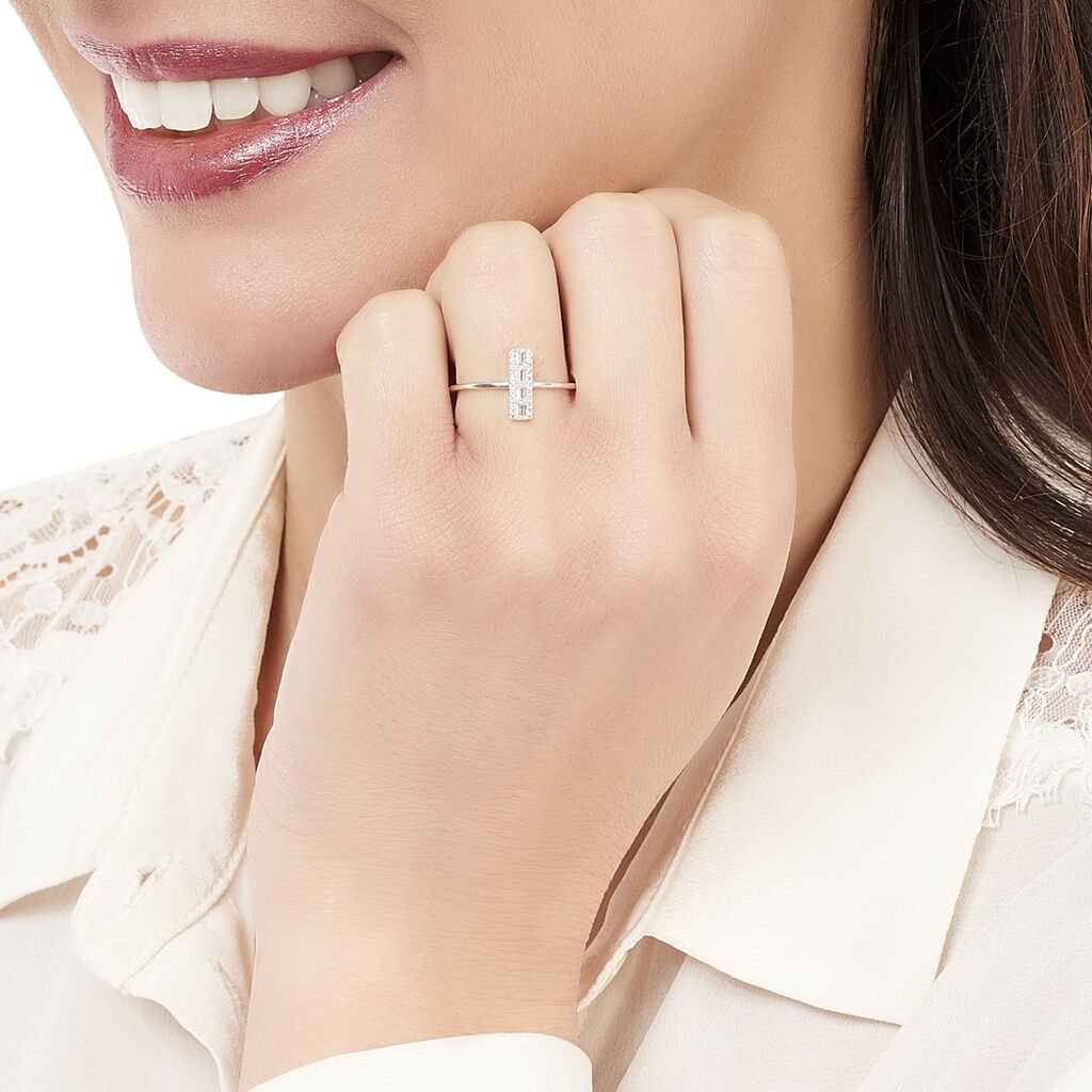 Bague Or Blanc Oxyde De Zirconium - Bagues avec pierre Femme | Histoire d’Or