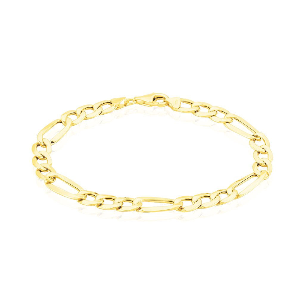 Bracelet Or Jaune Maille Altern&eacute;e - Bracelets cha&icirc;ne Homme | Histoire d&rsquo;Or