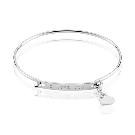 Bracelet Jonc Beverly Argent Blanc - Bracelets Coeur Femme | Histoire d’Or