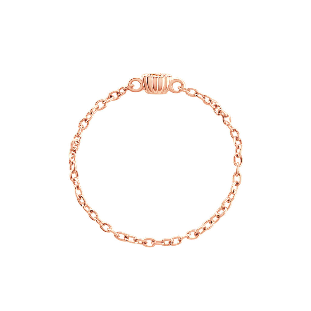 Bague Chaine Rio Selaron Argent Rose Oxyde De Zirconium - Bagues de fian&ccedil;ailles ronde Femme | Histoire d&rsquo;Or