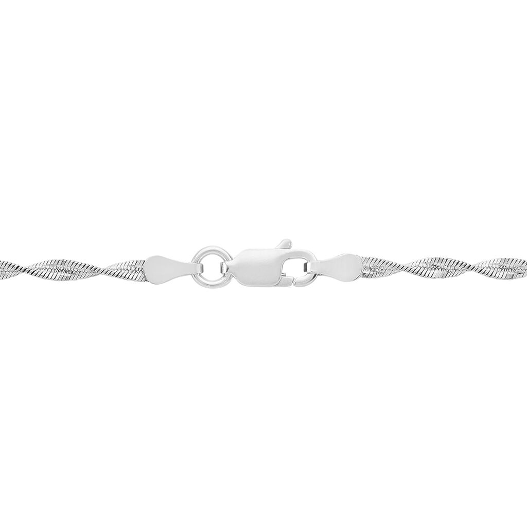 Collier Ciana Torsade Diamante Argent Blanc - Chaines Femme | Histoire d&rsquo;Or