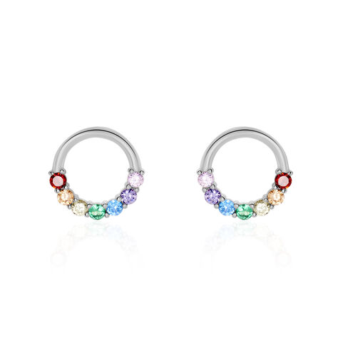 Boucles D'oreilles Puces Argent Blanc Giustino Oxydes De Zirconium - Boucles d'oreilles fantaisie Femme | Histoire d&rsquo;Or