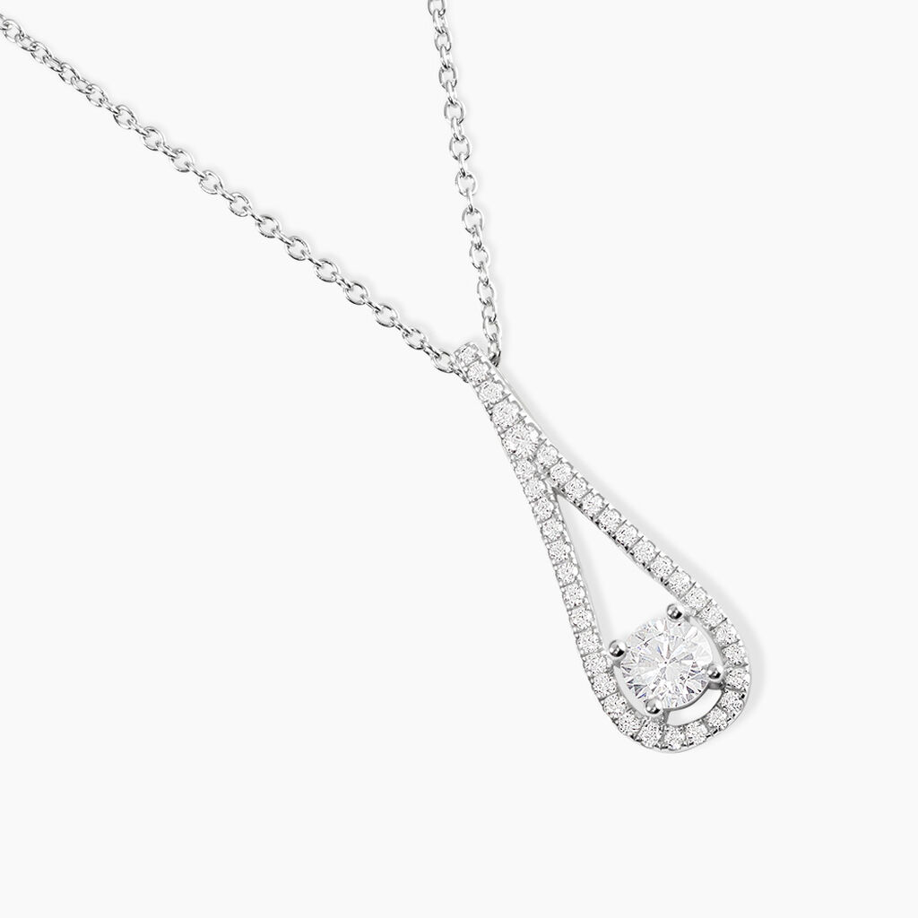Collier Antonietta Argent Blanc Oxyde De Zirconium - Colliers fantaisie Femme | Histoire d&rsquo;Or