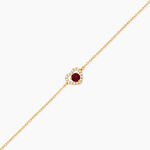 Bracelet Red Velvet Argent Dor&eacute; A L'Or 750/1000 Rhodolite Oxyde De Zirconium - F&ecirc;te des m&egrave;res Femme | Histoire d&rsquo;Or
