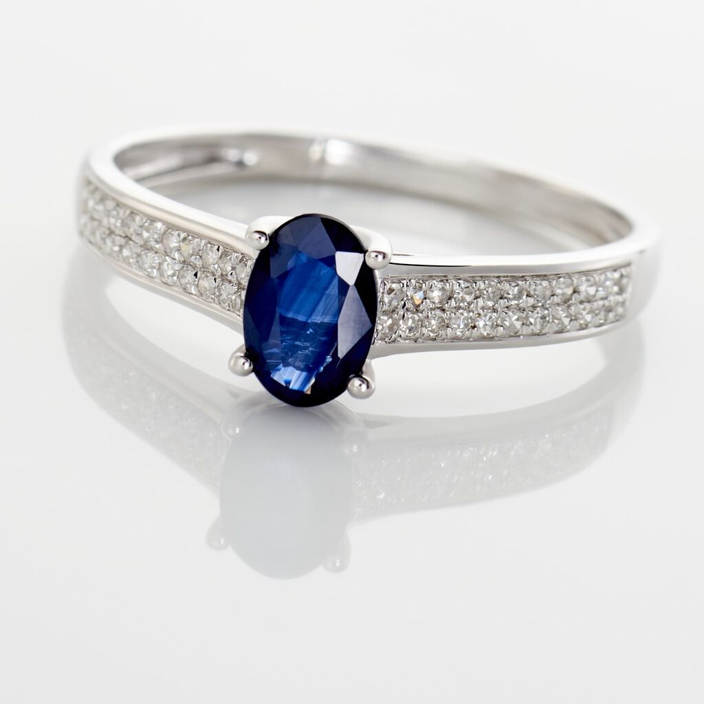 Bague Crista Or Blanc Saphir Et Diamant - Bagues solitaires Femme | Histoire d’Or