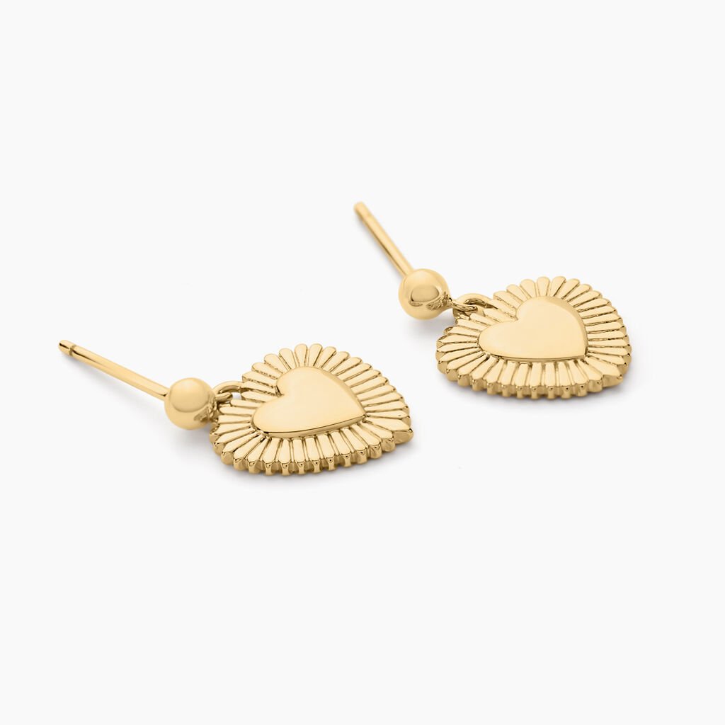 Boucles D'oreilles Pendantes Vasthie Plaque Or Jaune - Boucles d'oreilles fantaisie Femme | Histoire d’Or