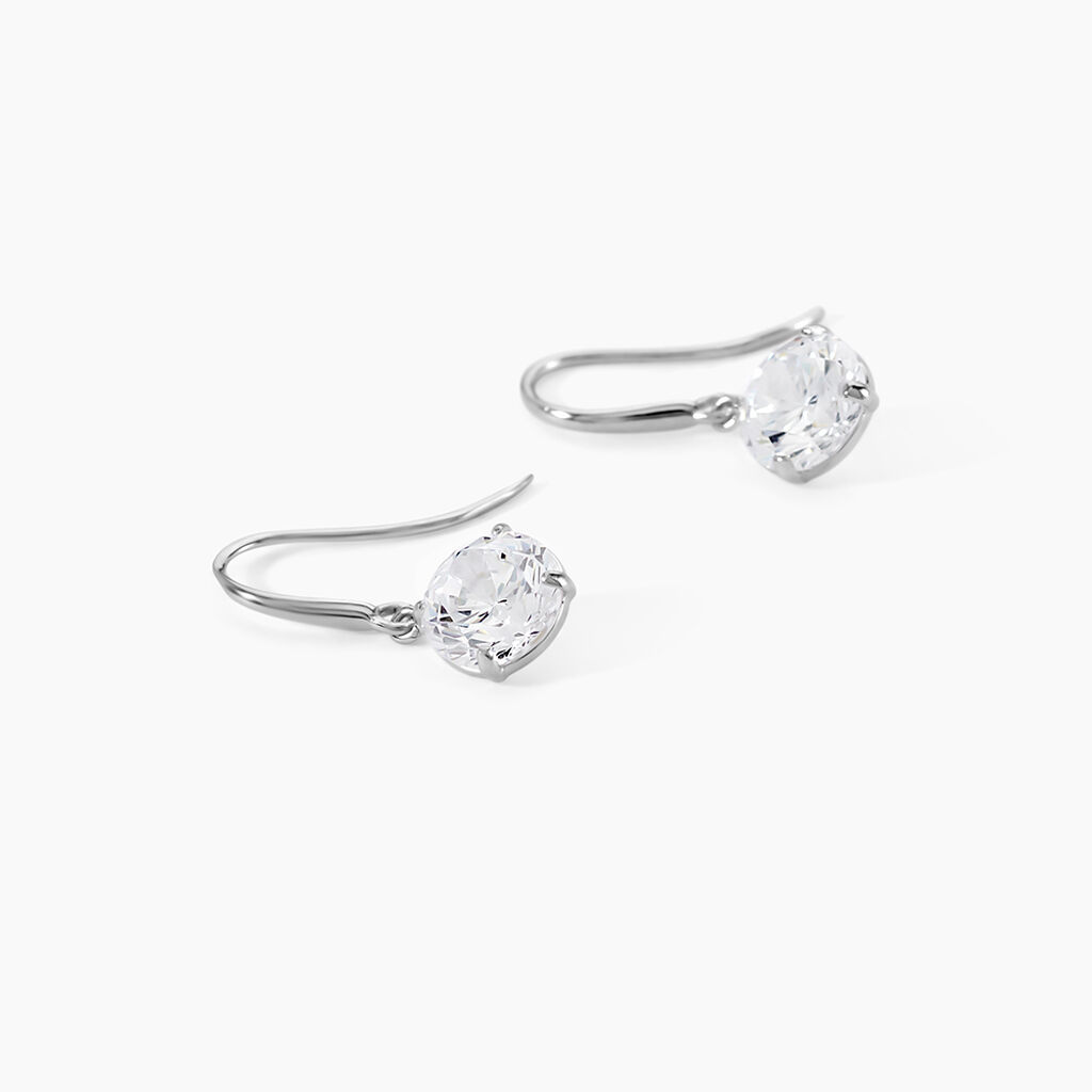 Boucles D'oreilles Pendantes Or Blanc Aedhan Oxydes - Boucles d'oreilles pendantes Femme | Histoire d&rsquo;Or