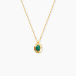 Collier Osana Argent Dor&eacute; A L'Or 750/1000 Malachite - Colliers Femme | Histoire d&rsquo;Or
