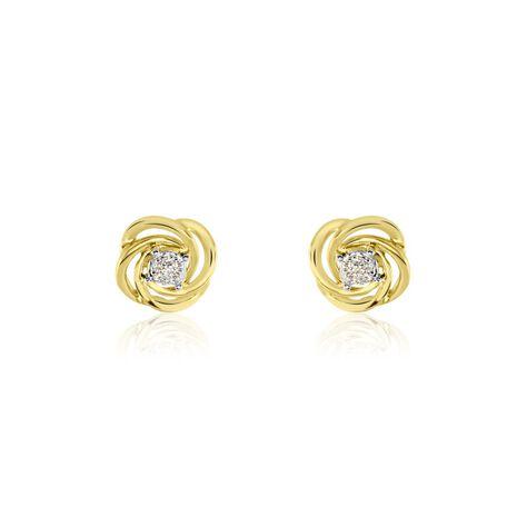 Boucles D'oreilles Puces Or Jaune Urlanie Diamants - Clous d'oreilles Femme | Histoire d’Or