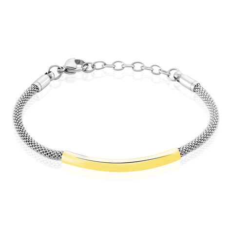 Bracelet Aedan Maille Popcorn Acier Bicolore - Bracelets Femme | Histoire d&rsquo;Or