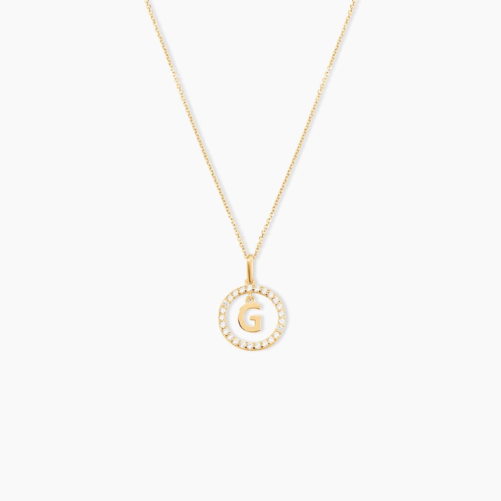 Pendentif Gabe Or Jaune Oxyde De Zirconium - Pendentifs Femme | Histoire d&rsquo;Or