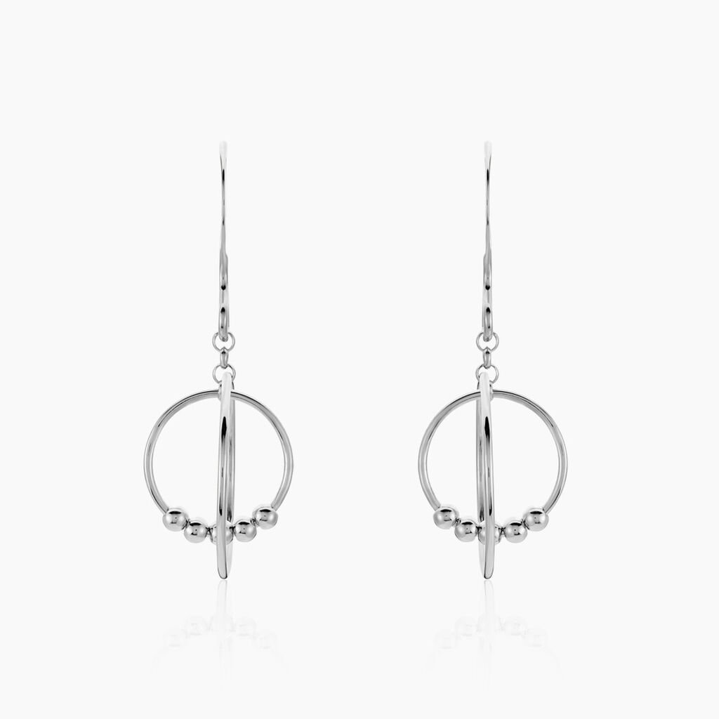 Boucles D'oreilles Pendantes Siara Argent Blanc - Boucles d'oreilles fantaisie Femme | Histoire d’Or