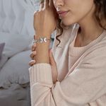 Bracelet Jonc Sahana Argent Blanc - Bracelets joncs Femme | Histoire d&rsquo;Or