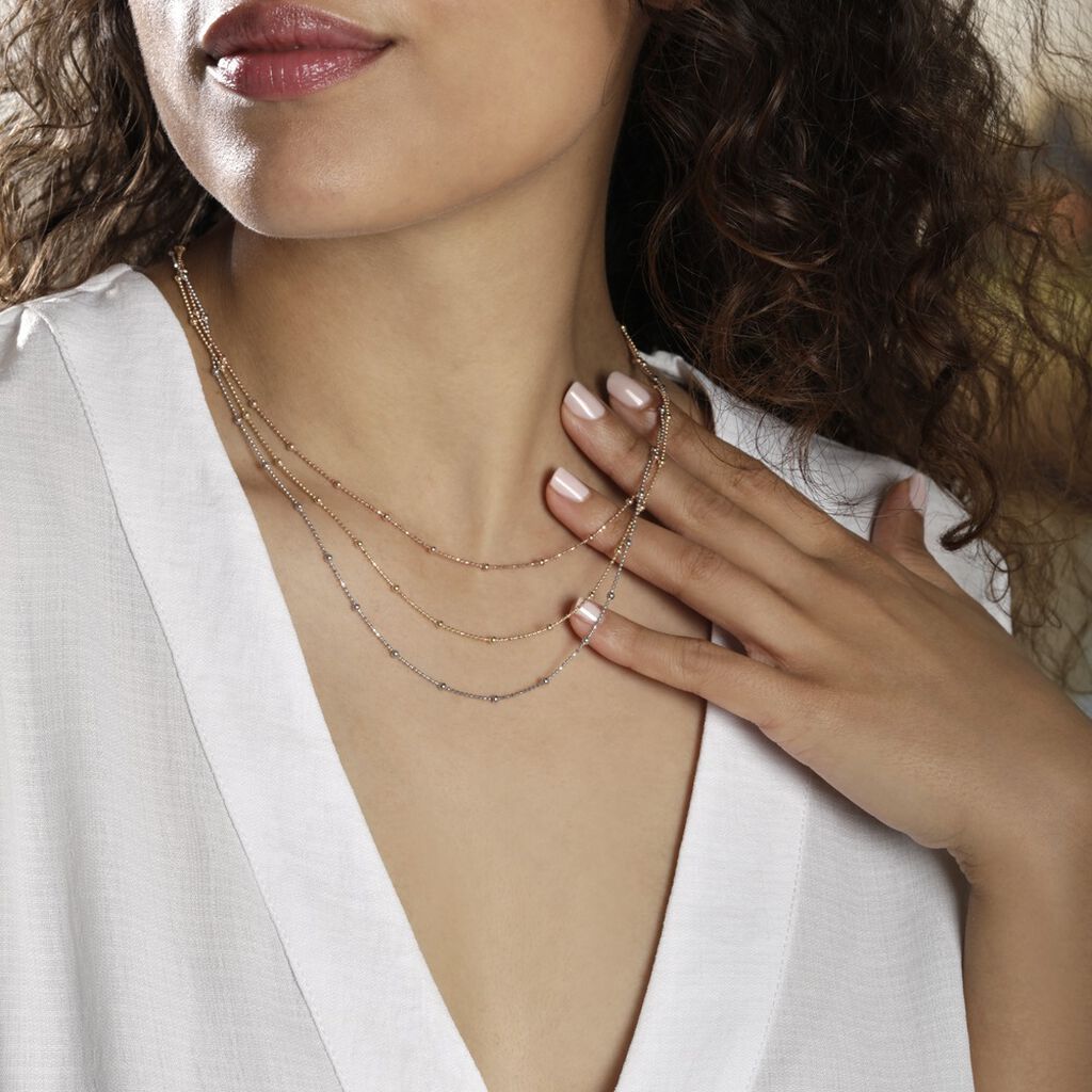 Collier Daralea Argent Tricolore - Colliers fantaisie Femme | Histoire d’Or