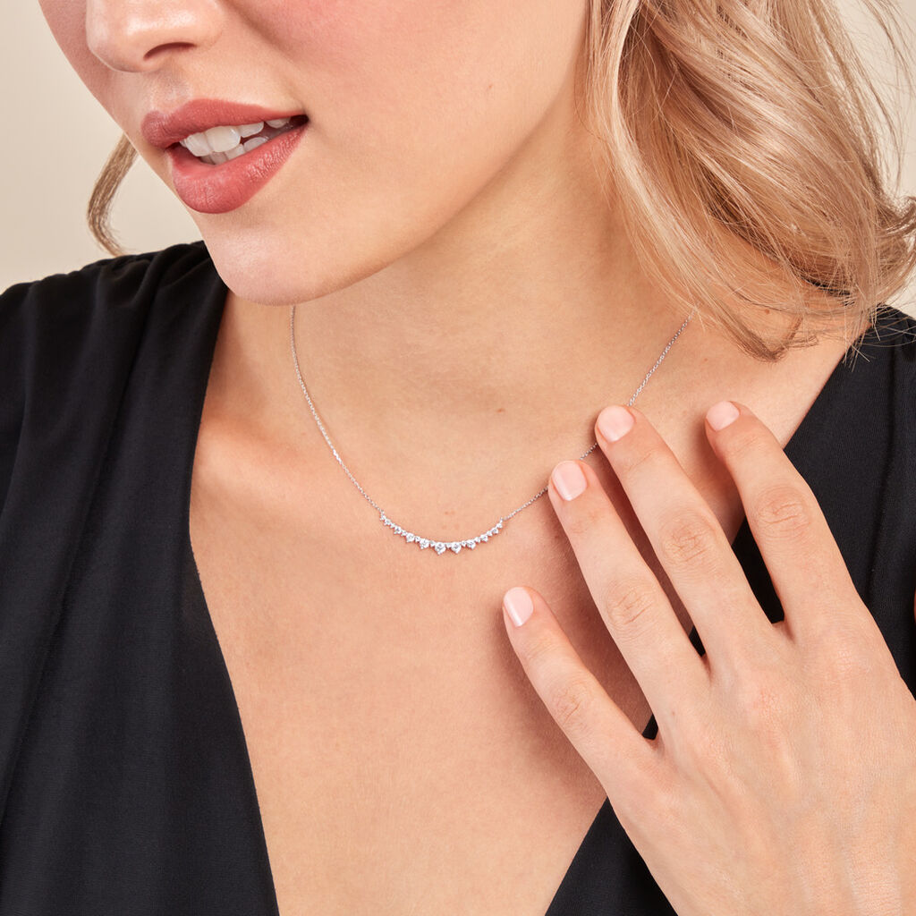 Collier Pericles Or Blanc Diamant Synthétique - Colliers Femme | Histoire d’Or
