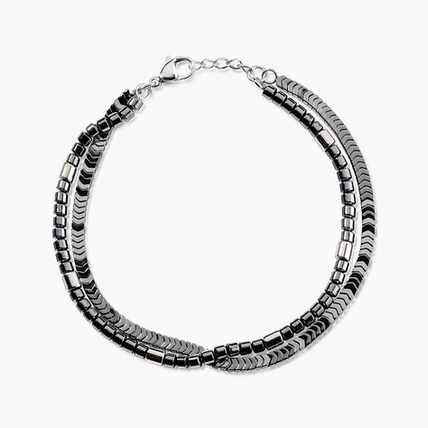 Bracelet Naturel Acier Blanc H&eacute;matite - Bracelets Homme | Histoire d&rsquo;Or