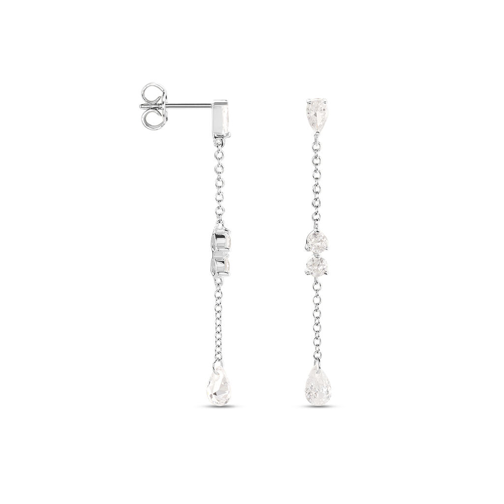 Boucles D'oreilles Pendantes Kelan Argent Blanc Oxyde De Zirconium - Boucles d'oreilles fantaisie Femme | Histoire d’Or