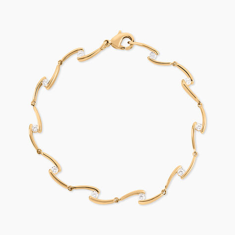 Bracelet Ayda Plaqu&eacute; Or Jaune Oxyde De Zirconium - Bracelets Femme | Histoire d&rsquo;Or