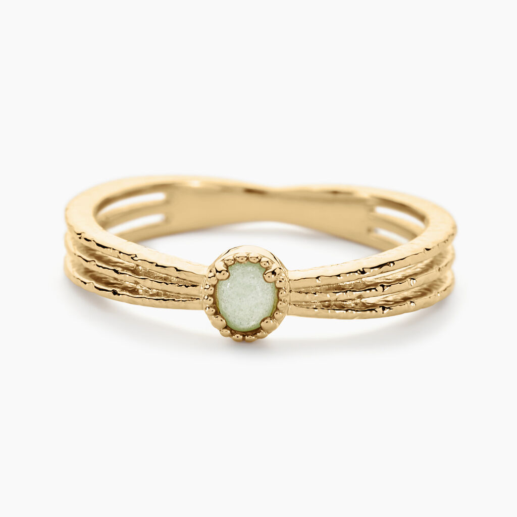 Bague Ensoleill&eacute;e Plaqu&eacute; Or Jaune Aventurine - Bagues solitaires Femme | Histoire d&rsquo;Or