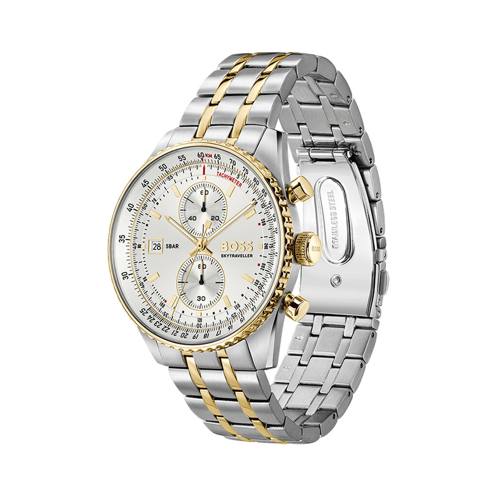 Montre Hugo Boss Skytraveller Pro Argent&eacute; - Montres Homme | Histoire d&rsquo;Or