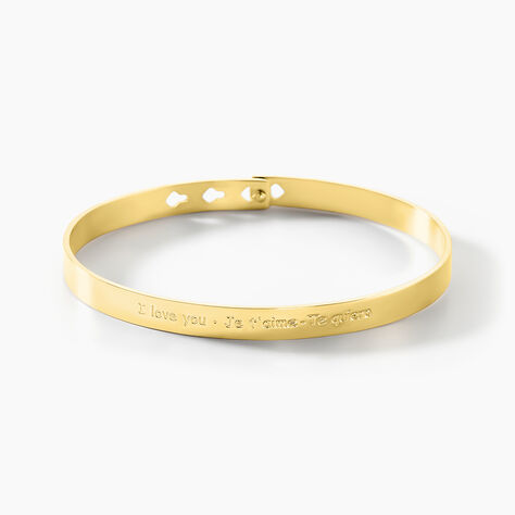 Bracelet Jonc Big Love Acier Jaune - Bracelets joncs Femme | Histoire d’Or