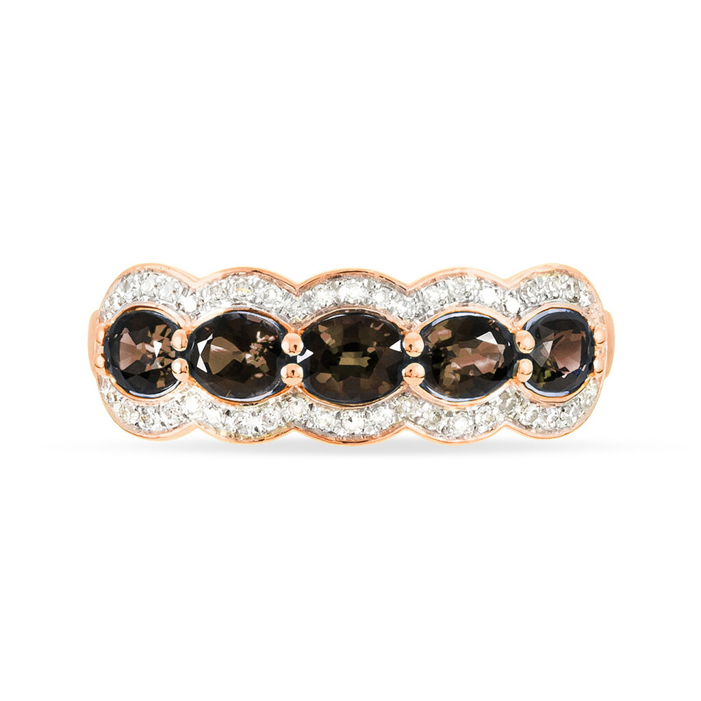 Bague Margaux Or Rose Quartz Et Diamant - Bagues avec pierre Femme | Histoire d’Or
