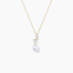 Collier Nacr&eacute;e Or Jaune Perle De Culture Oxyde De Zirconium - Colliers Femme | Histoire d&rsquo;Or