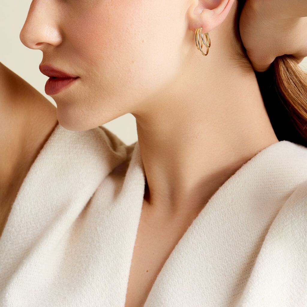 Créoles Trish Or Jaune - Boucles d'oreilles créoles Femme | Histoire d’Or