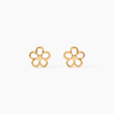 Boucles D'oreilles Puces Philine Fleur Or Jaune - Clous d'oreilles Famille | Histoire d&rsquo;Or