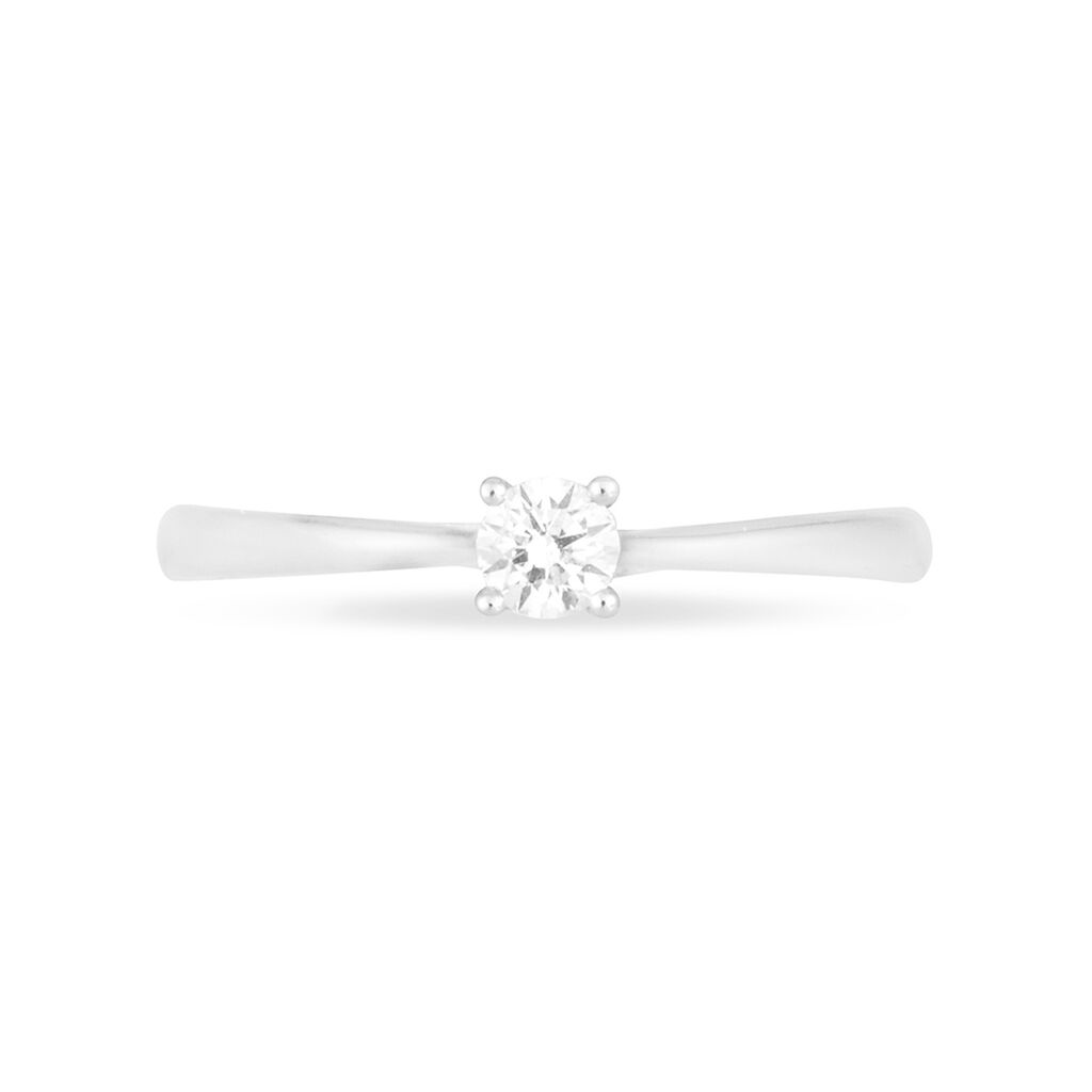 Bague Solitaire Victoria Or Blanc Diamant - Bagues solitaires Femme | Histoire d’Or