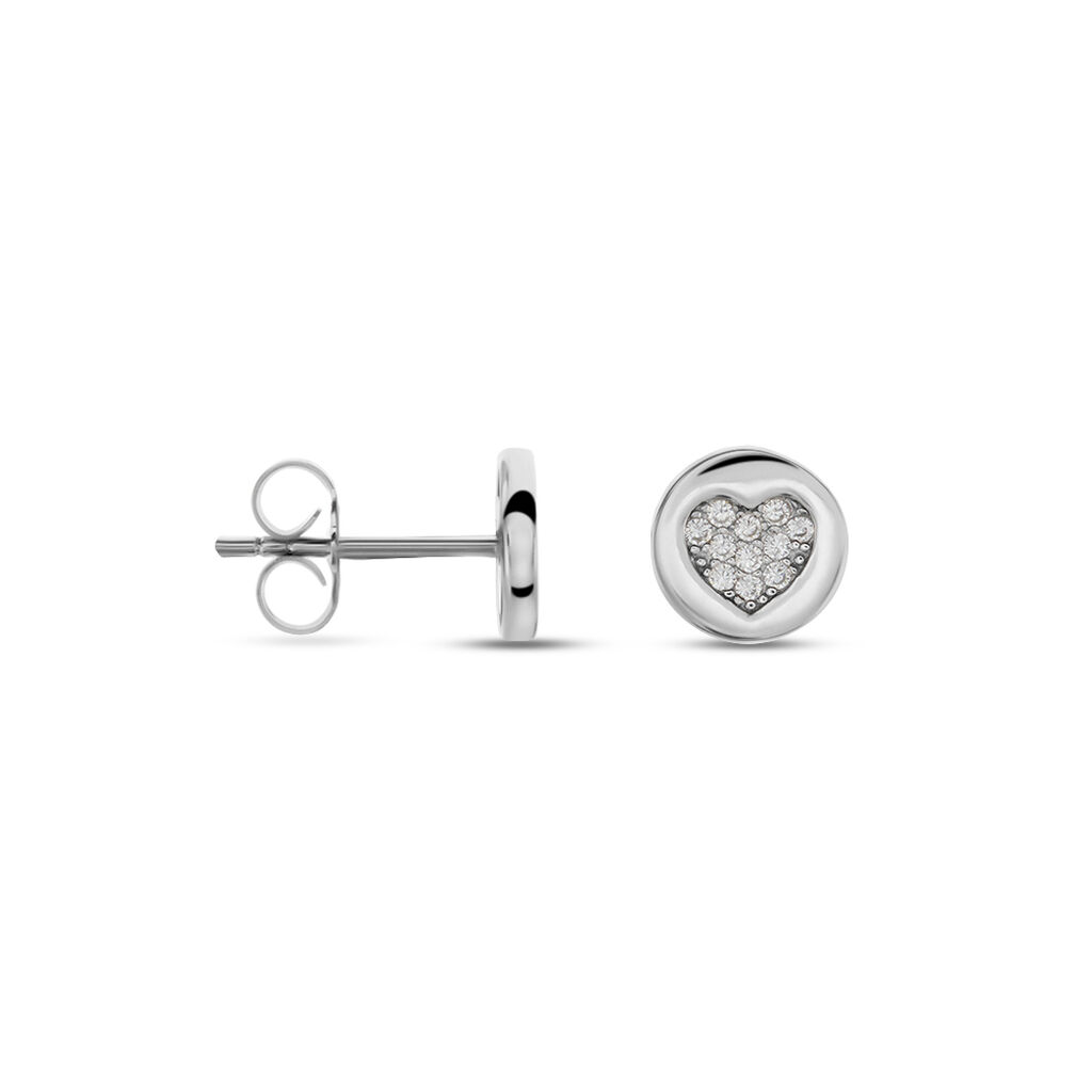 Boucles D'oreilles Puces Argent Blanc Chaker Oxydes De Zirconium - Boucles d'oreilles fantaisie Femme | Histoire d’Or